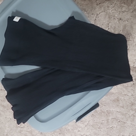 Victoria's Secret Ribbed Black Flare Stretch Lounge Pants BLACK LARGE - Picture 3 of 7